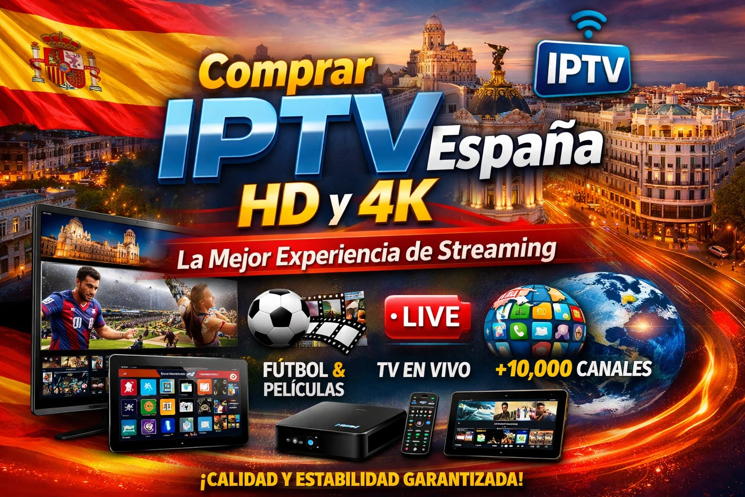 Comprar IPTV España HD y 4K